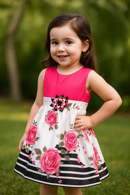 Pink Floral Printed Dress