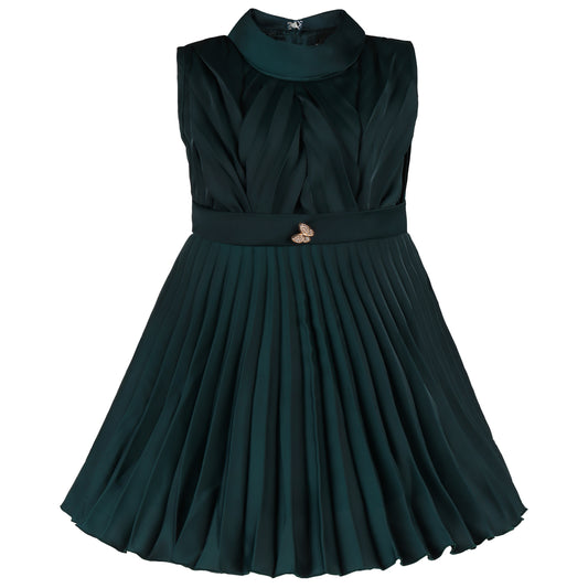 Baby Girls Knee Length Satin Solid Frocks Dress