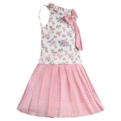 Girls Floral Print Fit and Flare Frock Dress