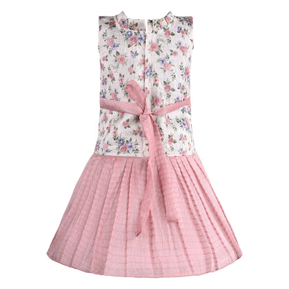 Girls Floral Print Fit and Flare Frock Dress