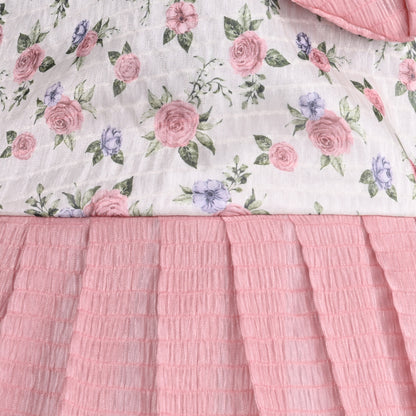 Girls Floral Print Fit and Flare Frock Dress