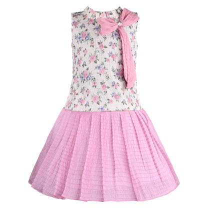 Girls Floral Print Fit and Flare Frock Dress