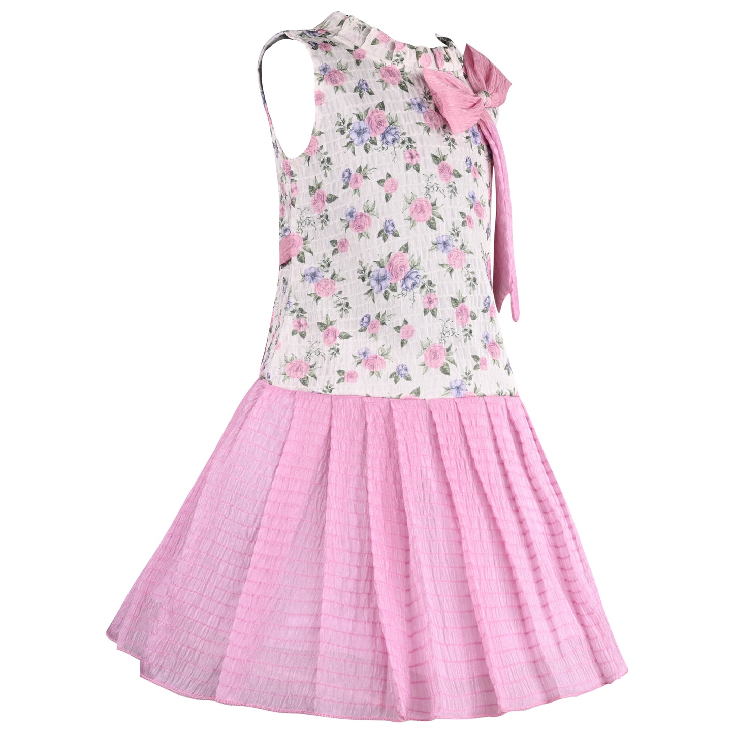 Girls Floral Print Fit and Flare Frock Dress