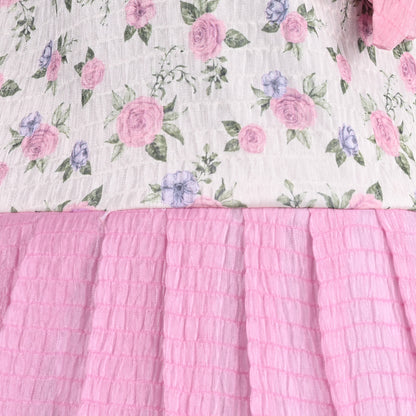 Girls Floral Print Fit and Flare Frock Dress