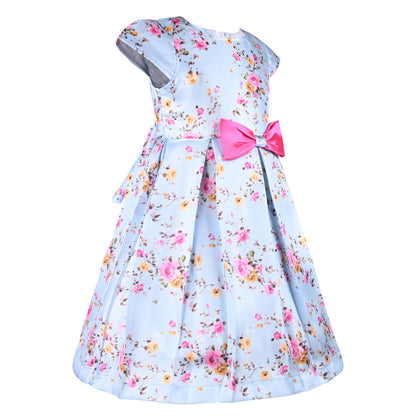 Girls Floral Print A-Line Frock Dress