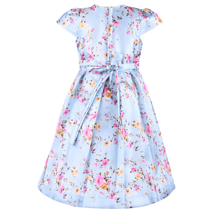 Girls Floral Print A-Line Frock Dress
