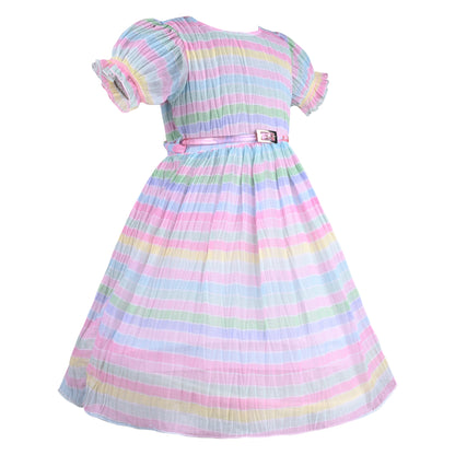 Girls Striped A-Line Frock Dress