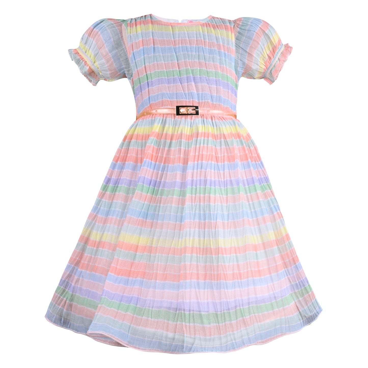 Girls Striped A-Line Frock Dress