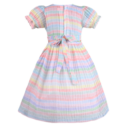Girls Striped A-Line Frock Dress