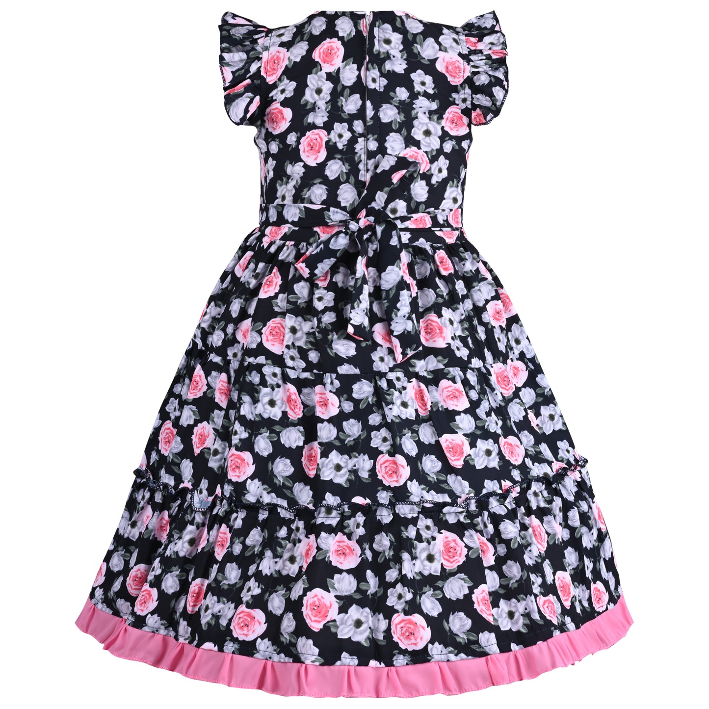 Girls Floral Print Fit and Flare Frock Dress