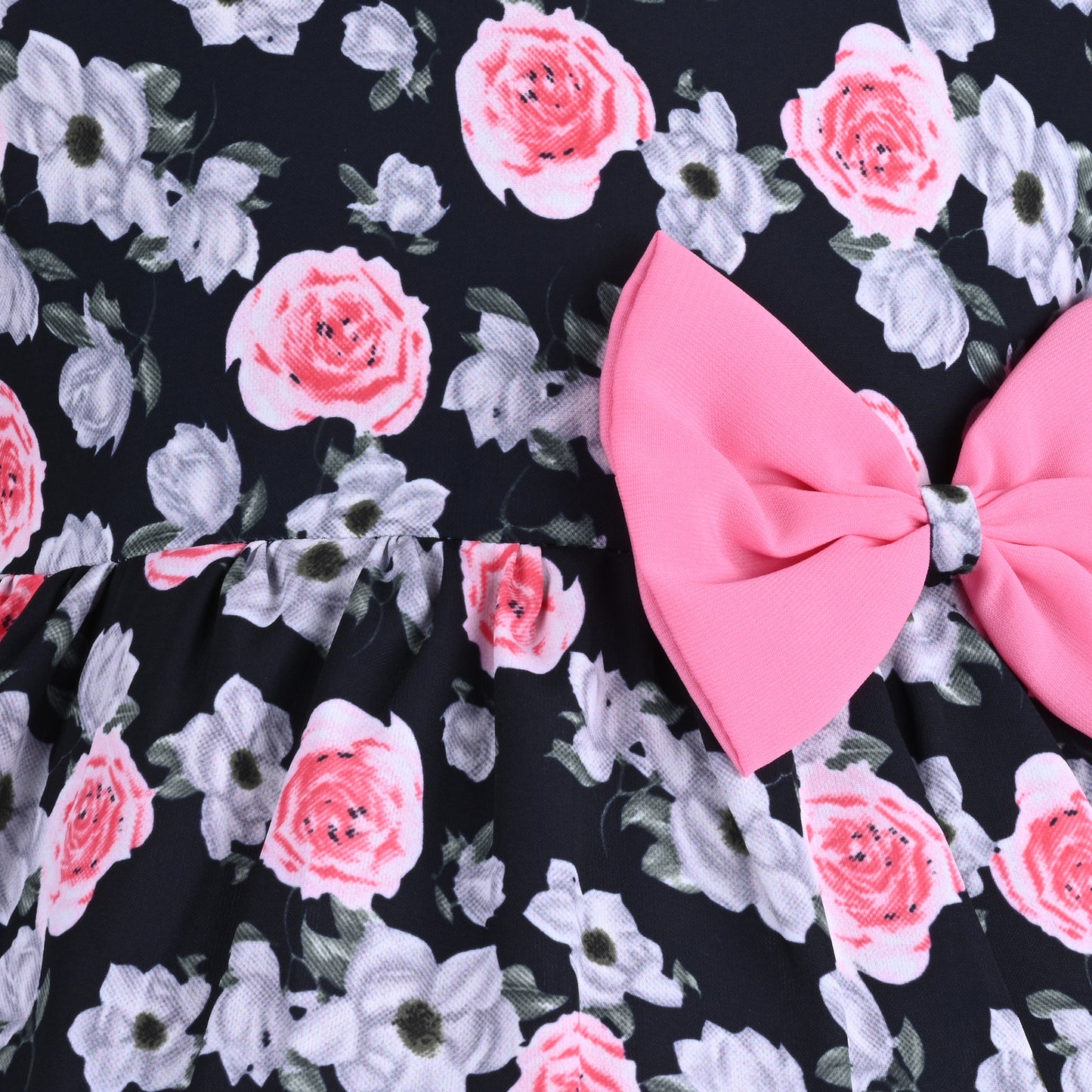 Girls Floral Print Fit and Flare Frock Dress