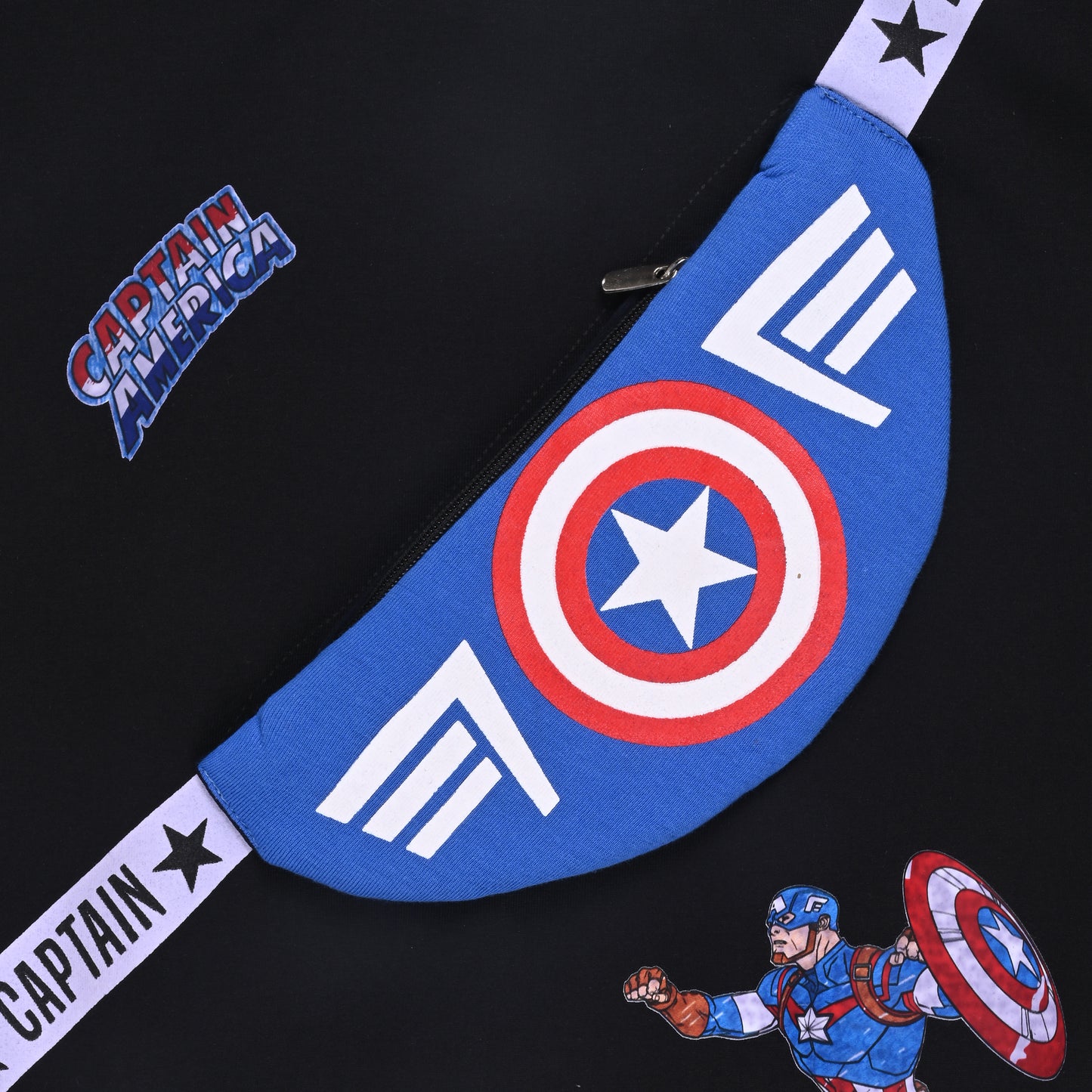 Marvel Captain America Kids Sweatshirt with Sling Bag Print â€“ Cotton Blend