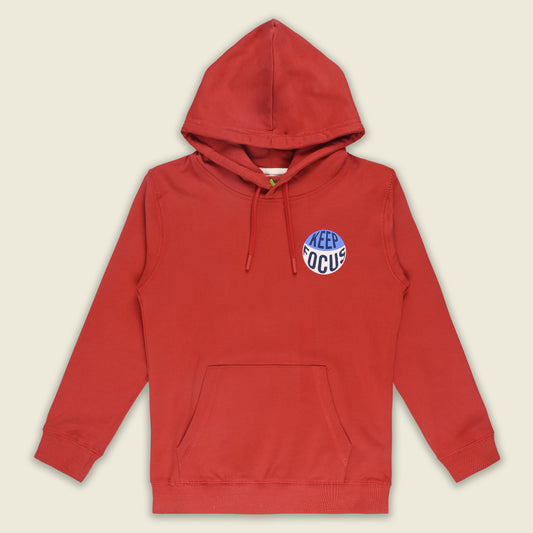Boys Red Cotton Blend Printed Hoodie – Winter Casual Wear