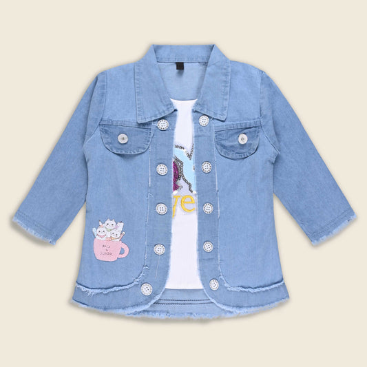 Buy Premium baby girls denim top online