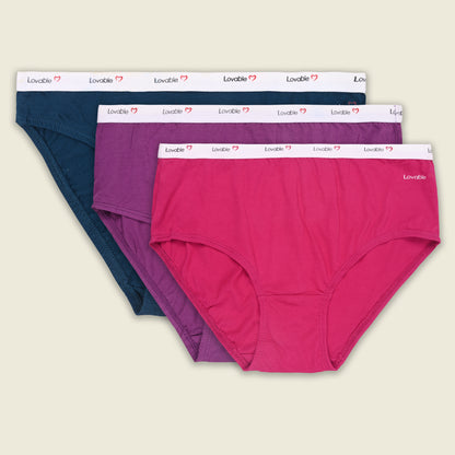 Women’s Cotton Blend Mid-Rise Briefs – Pack of 3