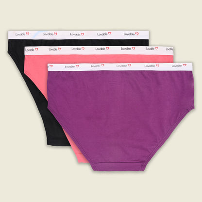 Women’s Cotton Blend Mid-Rise Briefs – Pack of 3