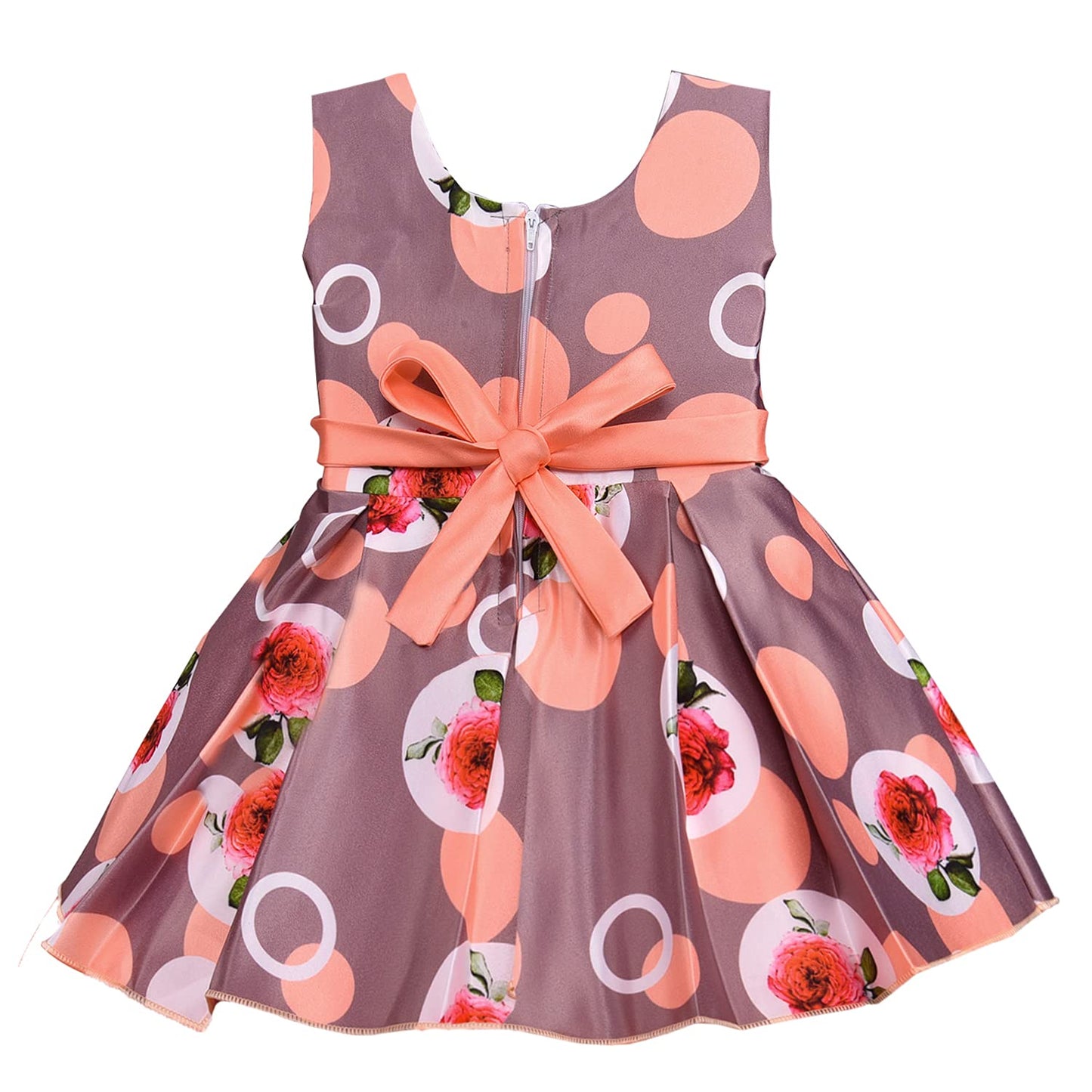 Wish Karo Baby Girls Frocks Dress for Girls-(stn772pch_Peach_5-6yrs)
