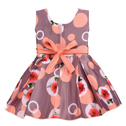 Wish Karo Baby Girls Frocks Dress for Girls-(stn772pch_Peach_5-6yrs)