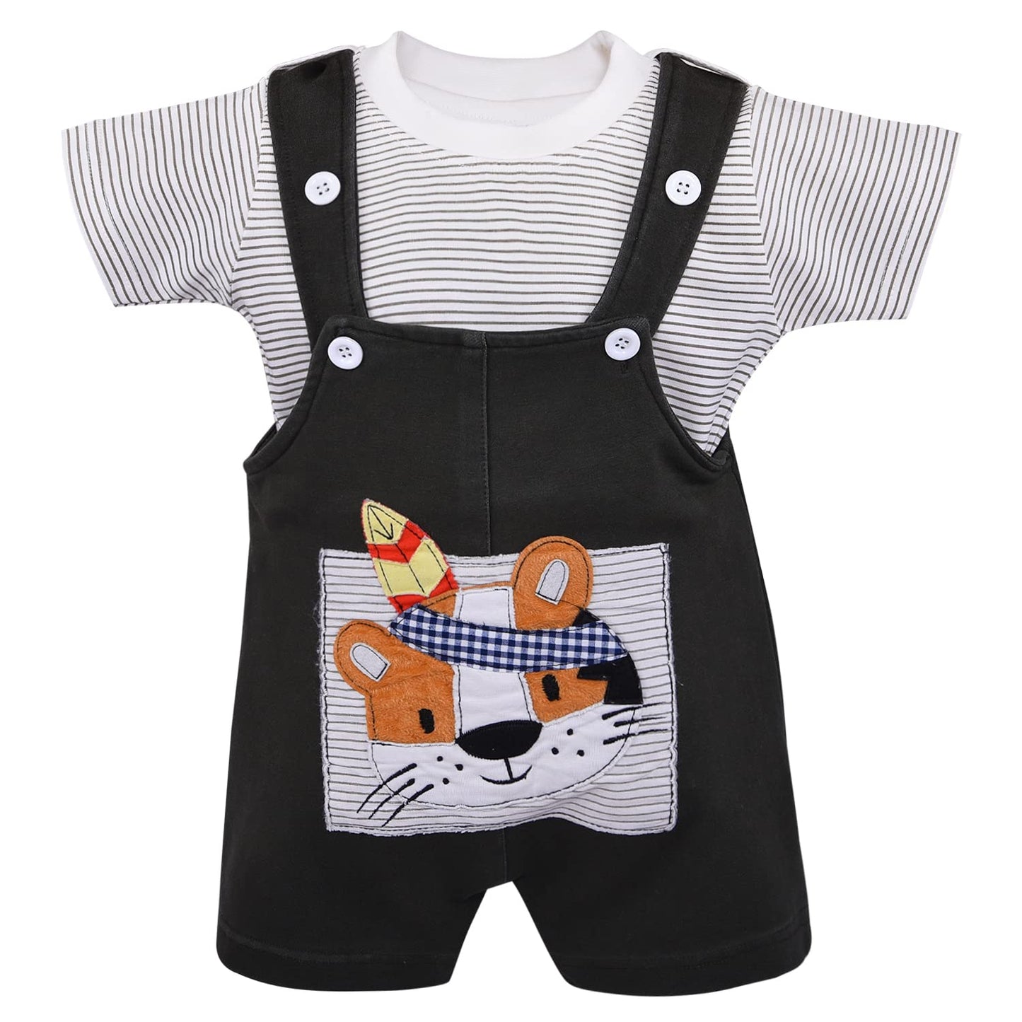 Wish Karo Baby Boys Dungaree Dress For Boys-(bt104blk)