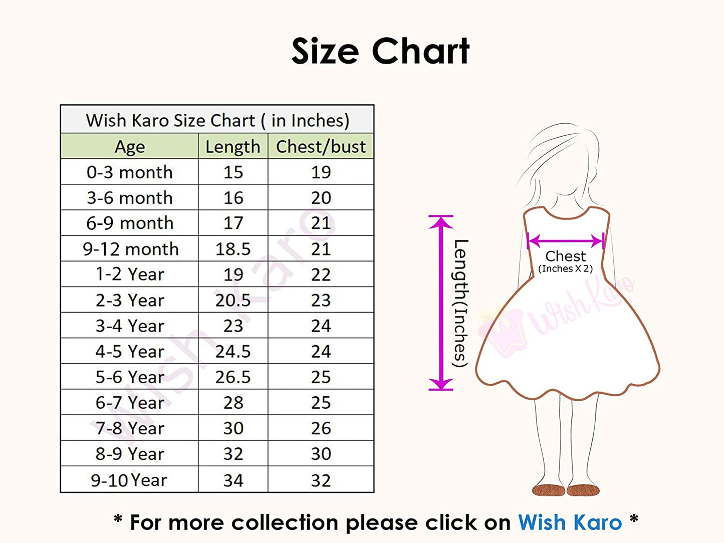 Wish Karo Baby Girls Cotton Frock Dress-(stn745pplnw)