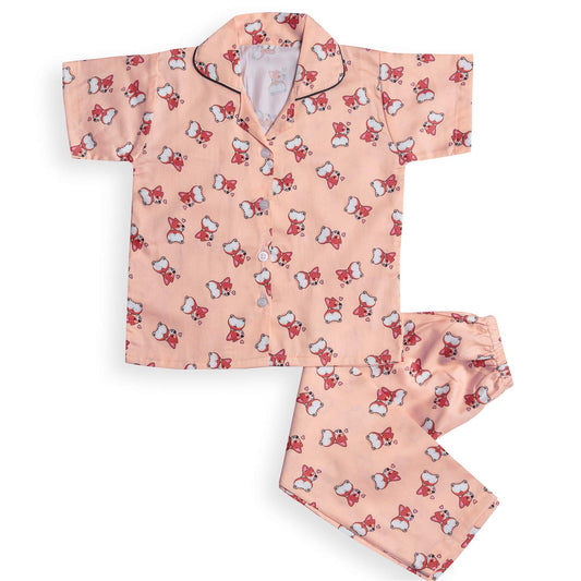 Wish Karo Cotton Printed Top & Bottom Pajama Set Night Dress for Boys & Girls-(ND18pch)