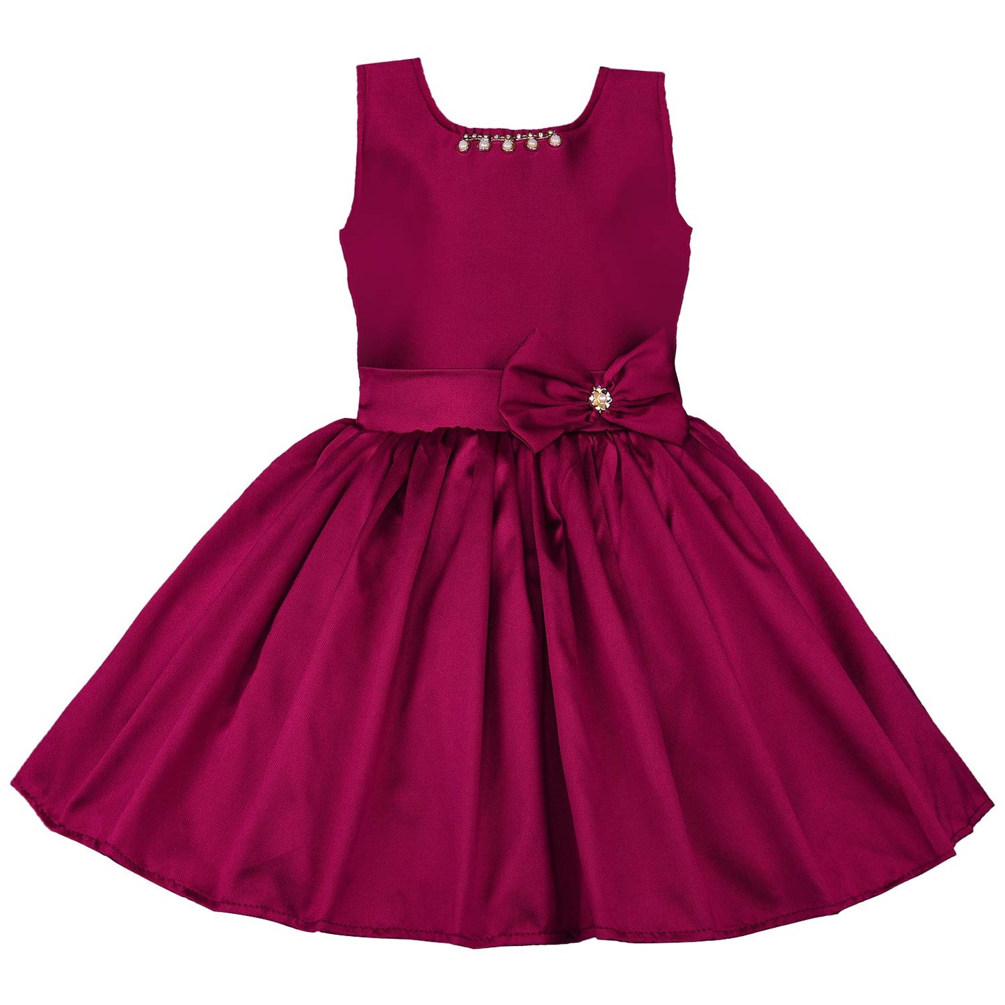 Wish Karo Baby Girl's A-Line Knee Length Dress(bxa186mrn)