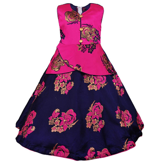 Girls Party Wear Long Dress Birthday Gown for Girls LF171pnk