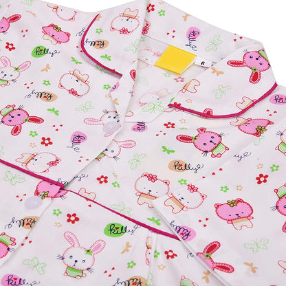 Unisex Printed Top and Bottom Pyjamas Night Dress