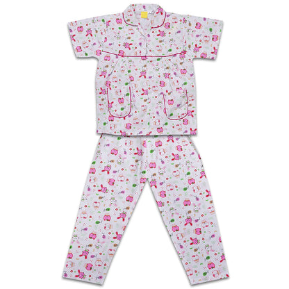 Unisex Printed Top and Bottom Pyjamas Night Dress