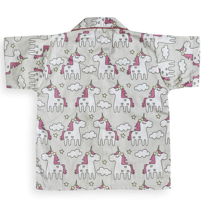 Wish Karo Cotton Printed Top & Bottom Pajama Set Night Dress for Boys & Girls-(ND20gry)