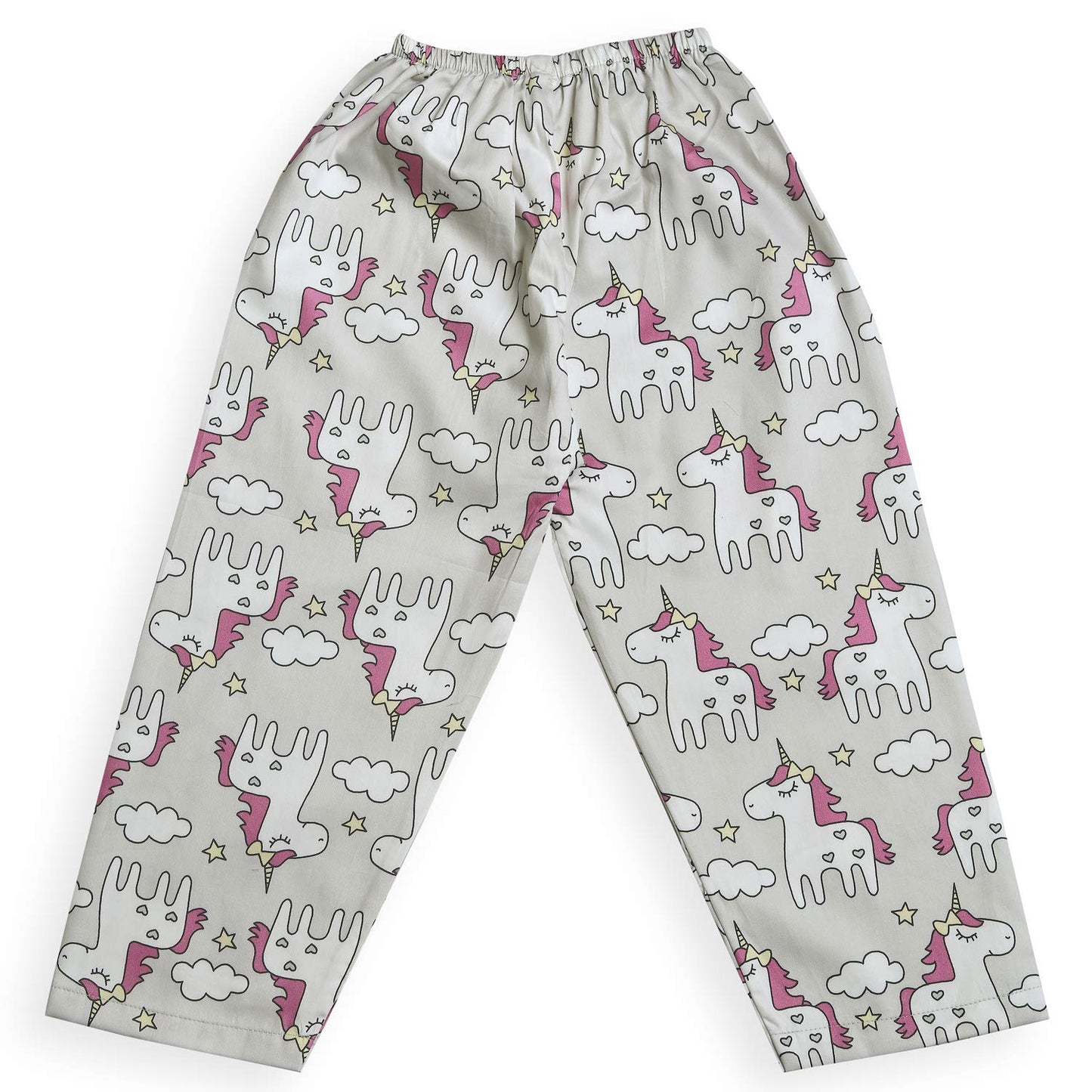 Wish Karo Cotton Printed Top & Bottom Pajama Set Night Dress for Boys & Girls-(ND20gry)