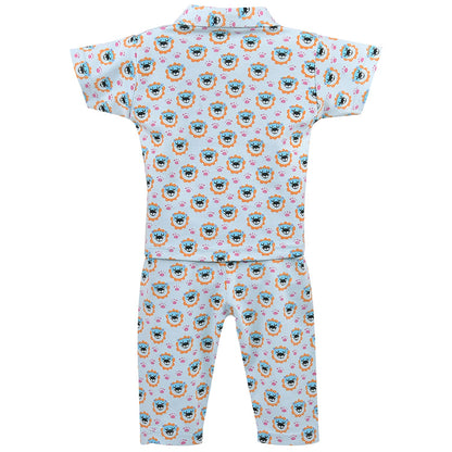 Unisex Printed Top and Bottom Pyjamas Night Dress