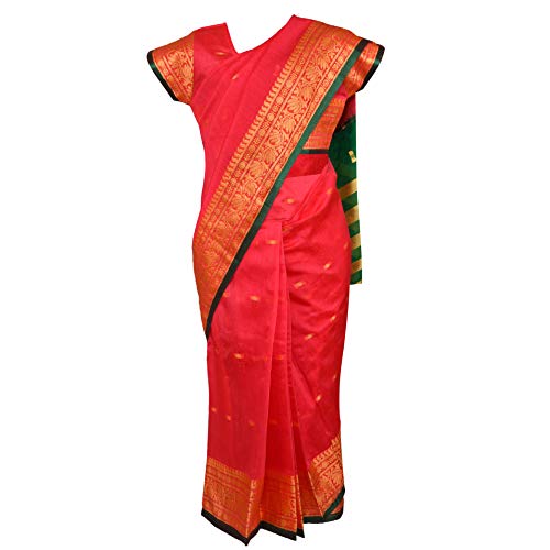 Traditional Art Silk Stitched Saree for Girls-sr02t