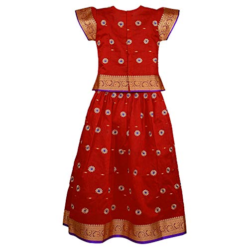 Girl's Traditional Art Silk Stitched Lehenga Choli for Girls-gc203rd