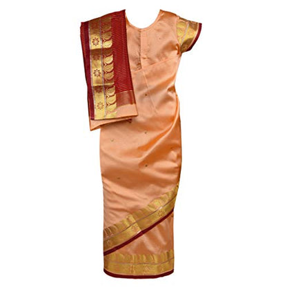 Traditional Art Silk Stitched Saree for Girls-sr01bge