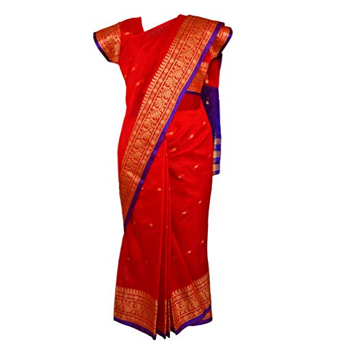 Traditional Art Silk Stitched Saree for Girls-sr02rd