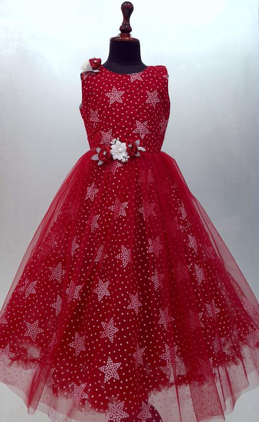 Wish Karo Baby Girls Long Gown Dress-Lf819mrn