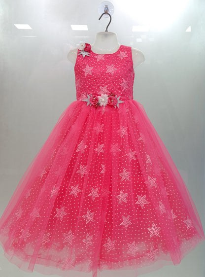 Wish Karo Baby Girls Long Gown Dress-Lf819pnk