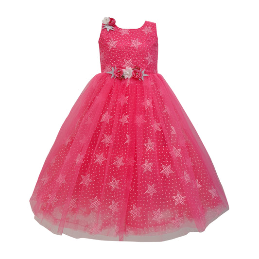 Wish Karo Baby Girls Long Gown Dress-Lf819pnk