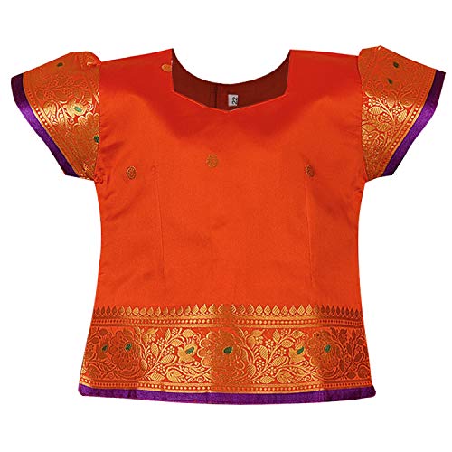 Girl's Traditional Art Silk Stitched Lehenga Choli-gc205org