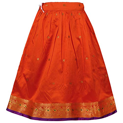 Girl's Traditional Art Silk Stitched Lehenga Choli-gc205org