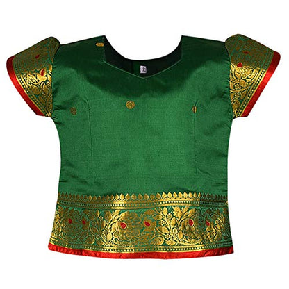 Girl's Traditional Art Silk Stitched Lehenga Choli-gc205grn