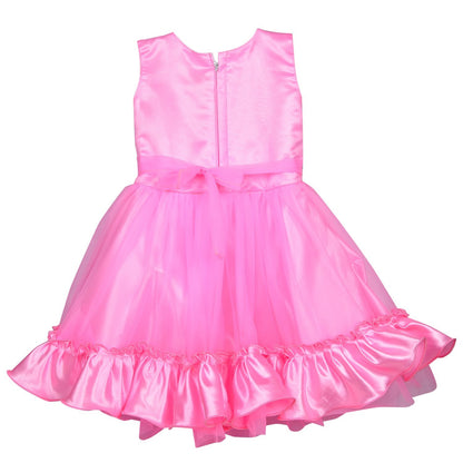 Baby Girls Party Wear Frock Dress fr130pnk -  Wish Karo Dresses