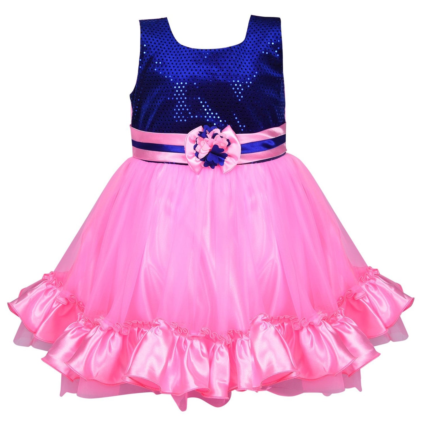 Baby Girls Party Wear Frock Dress fr130pnk -  Wish Karo Dresses