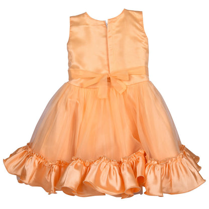 Baby Girls Party Wear Frock Dress DN fr130bge - Wish Karo Party Wear - frocks Party Wear - baby dress