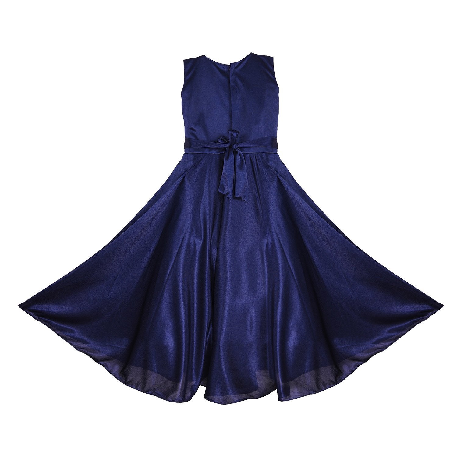 Women Partywear Long Dress Gown DN - (WLF138) blu -  Wish Karo Dresses