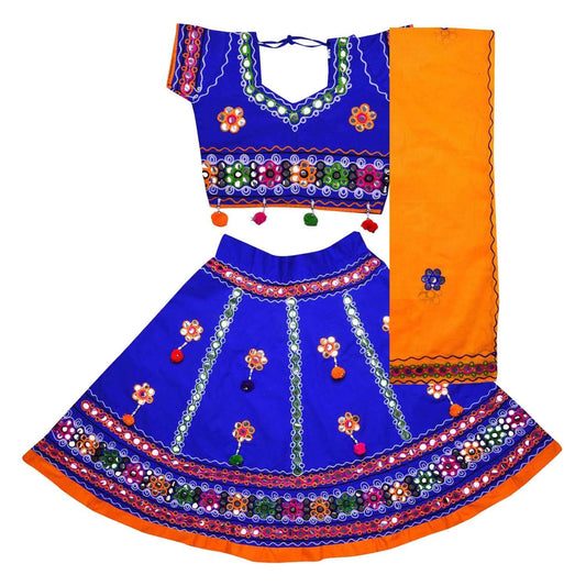 Girl's Cotton Ghaghra Choli, Leghnga Choli, Chania Choli 144b -  Wish Karo Dresses