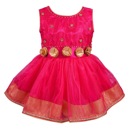 baby girls Party Wear Frock Dress Bx82pnk - Wish Karo Party Wear - frocks Party Wear - baby dress