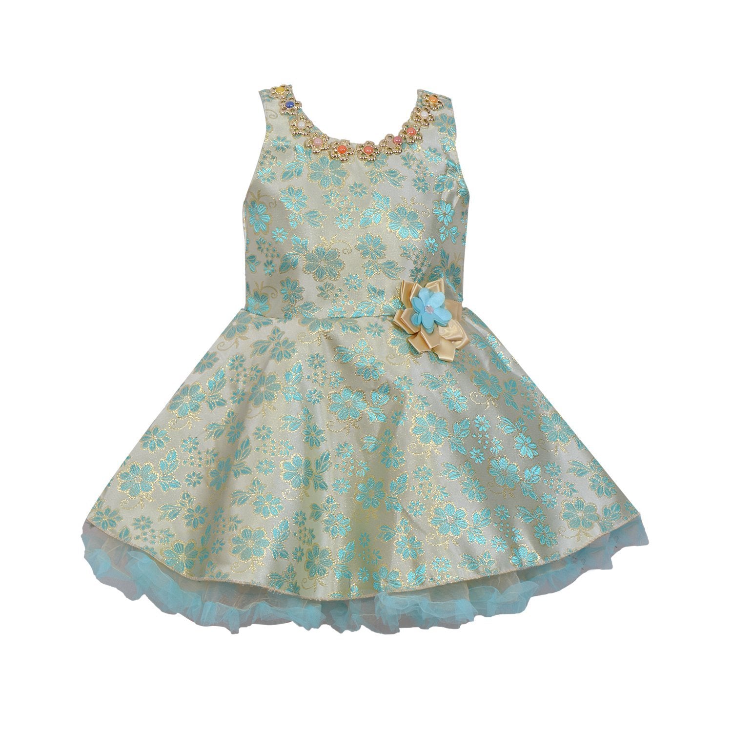 Baby Girls Party Wear Frock Dress fe2407blu -  Wish Karo Dresses
