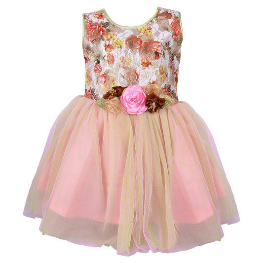 Baby Girls Frock Dress DN Fe1208bpnk - Wish Karo Party Wear - frocks Party Wear - baby dress